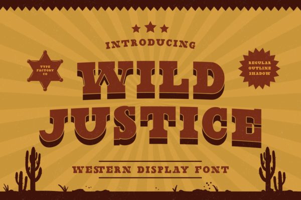 Wild Justice - A Western Display Shadow Font