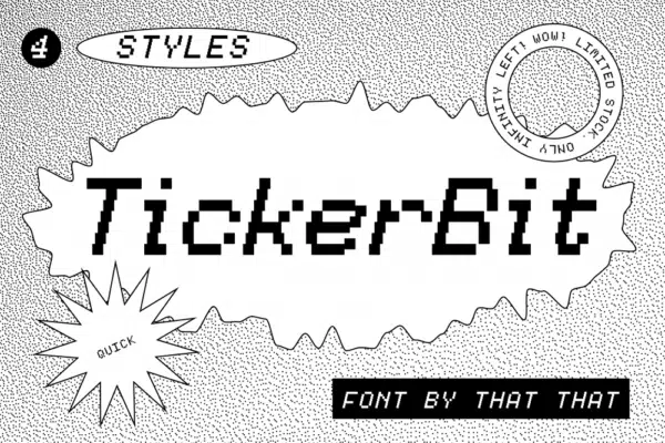 TickerBit Retro Pixel.