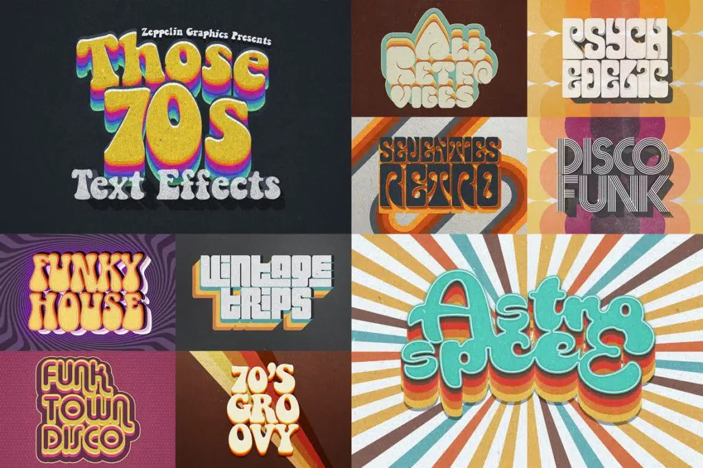 70s Retro Text Effects
