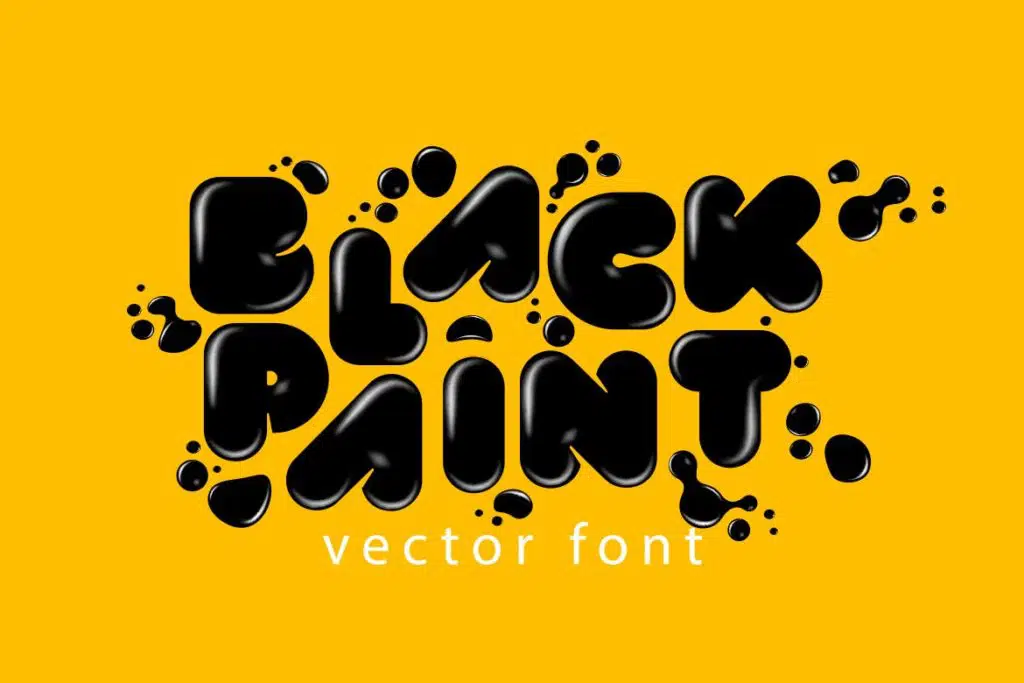 Black Paint Vector Font