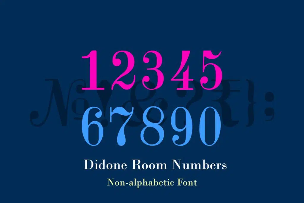 Didone Room Numbers Display Font Family - Best Number Fonts