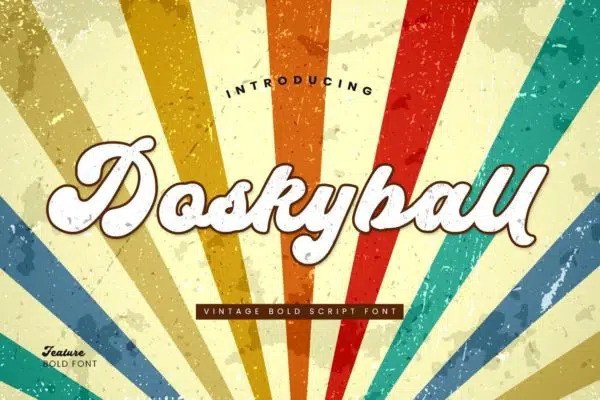 Doskyball Vintage Bold Script Font