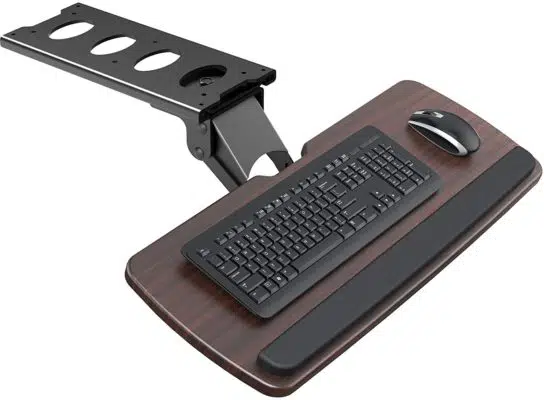 HUANUO Keyboard Tray Under Desk，360 Adjustable Ergonomic Sliding Keyboard Tray