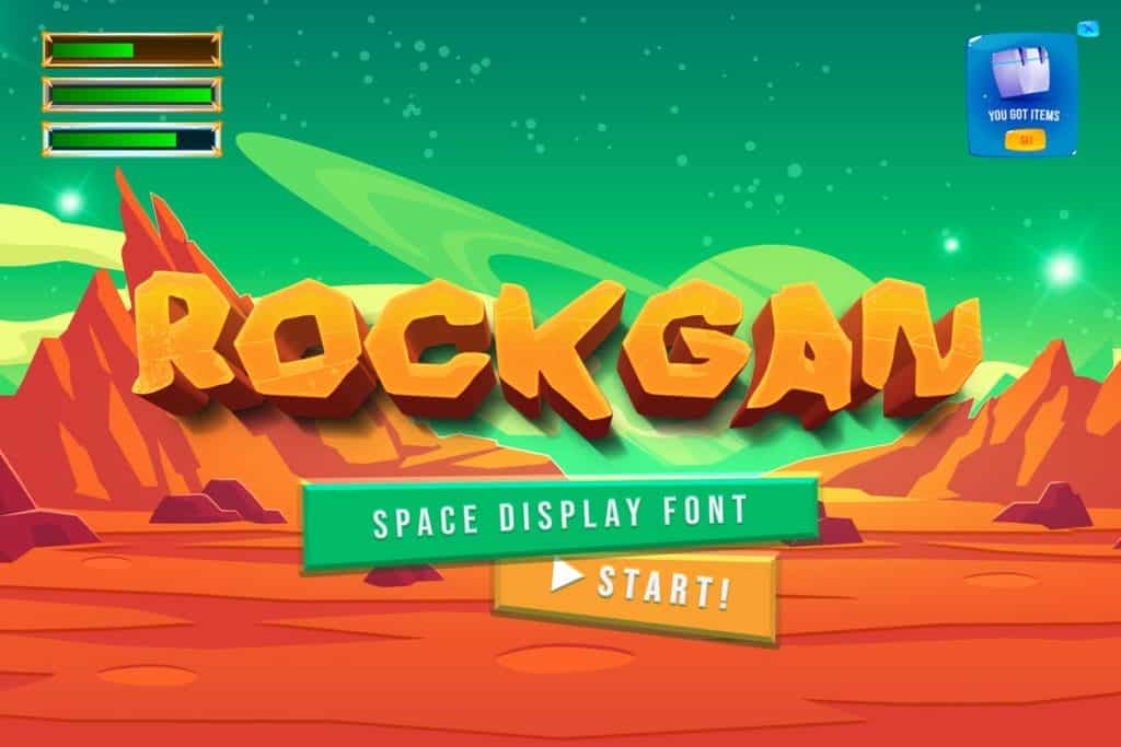 Rockgan Space Game Display Font