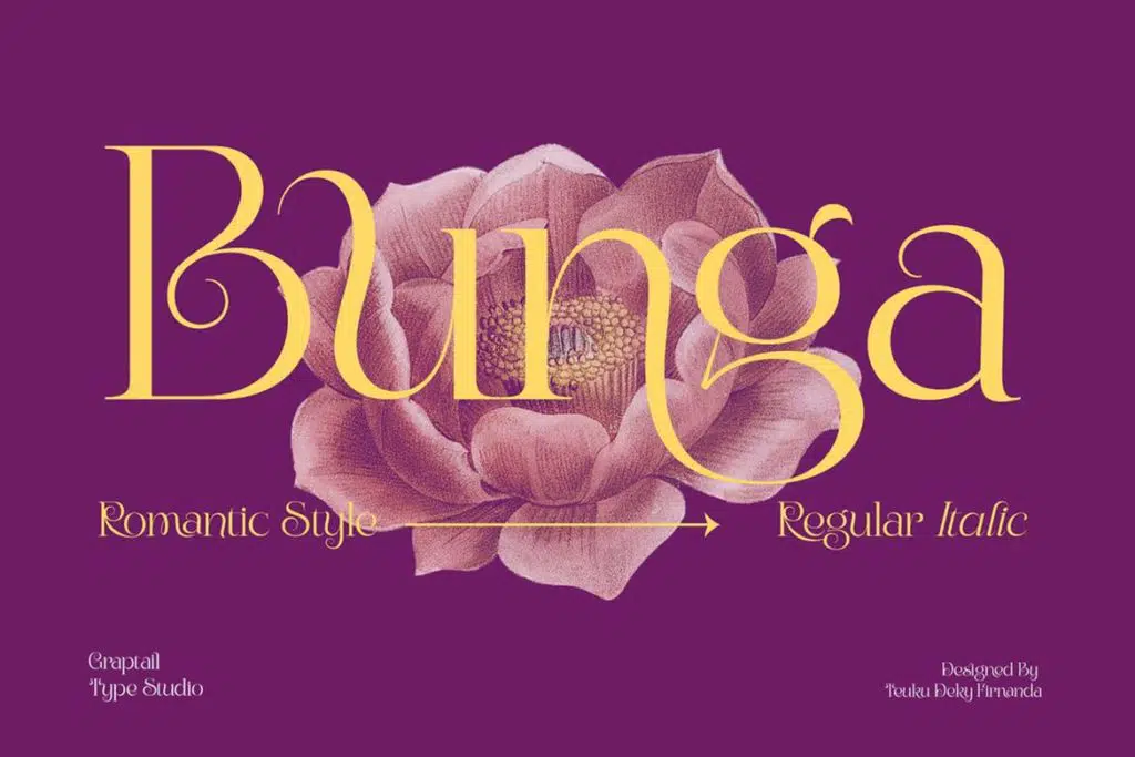 Bunga|Romantic Font