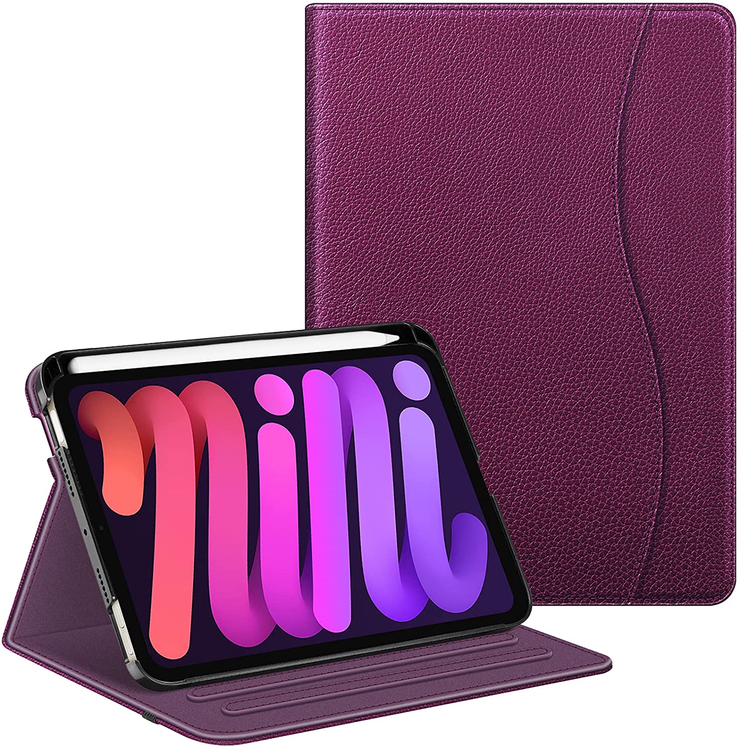 Purple MKNEDS for iPad Mini 6 Case Detachable Wireless Bluetooth Keyboard/8.3 Inch Case,Auto Sleep/Wake,Ultra-Slim Shell Protective Cover fit iPad Mini 6th 2021
