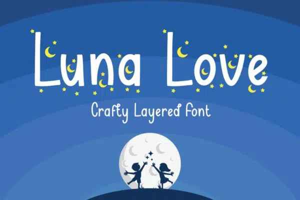 Luna Love - Layered Crafty Font