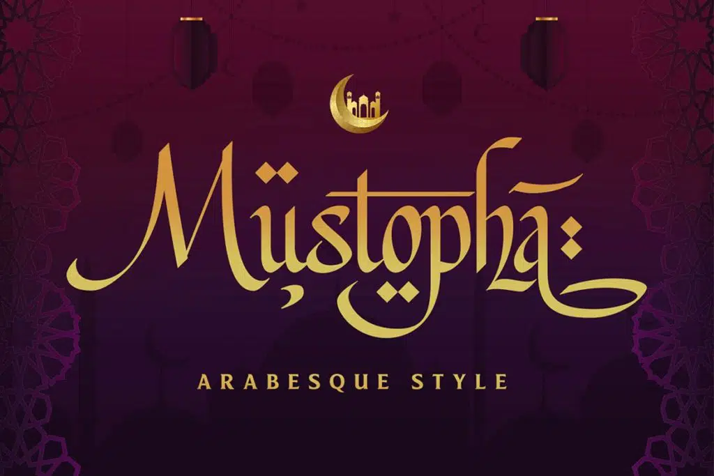 Mustopha - Arabic Style font for graphic design