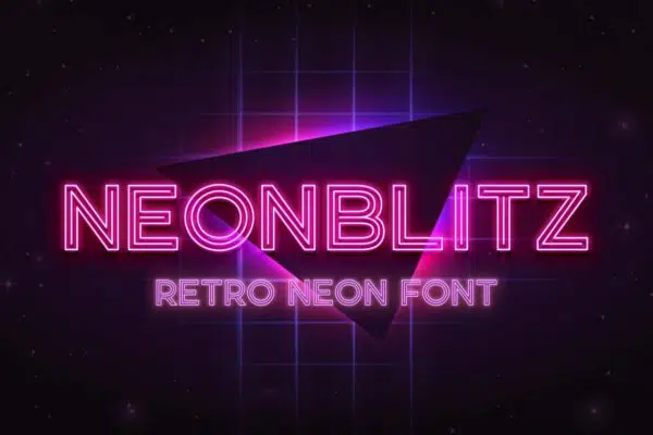 Neonblitz — Retro Neon - Best Neon Fonts for Glowing Designs