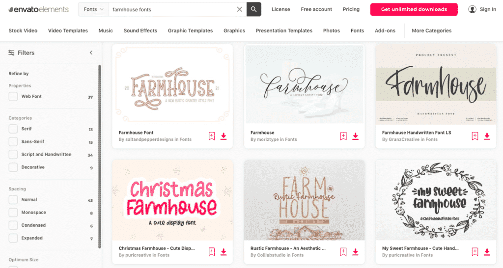 Best Farmhouse fonts