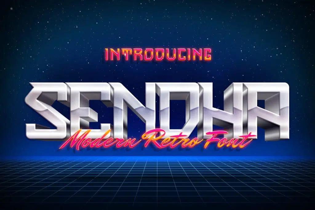 Sendha – Techno Display Font