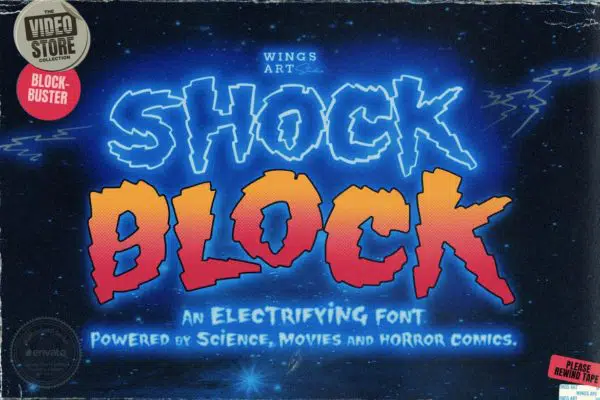Shock Block — An Electrifying Neon Horror Font