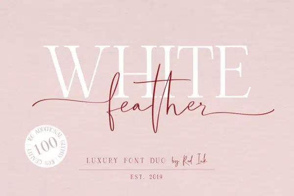 White Feather Luxury Duo Font