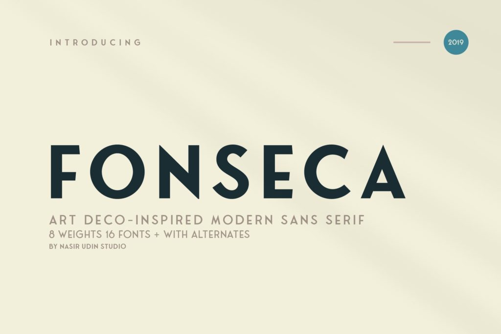 Fonseca | art deco font family pack