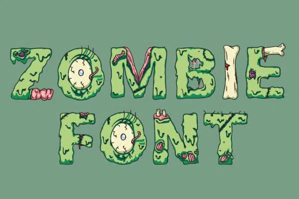 Scary zombie monster halloween font