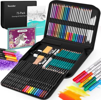Artist Pencils Art Supplies Kids Gifts Sketching Colored Pencils Set 60 Pack Wooden Coloring Pencils for Adults and Kids Art Drawing Pencils for Coloring Books Painting Drawing 