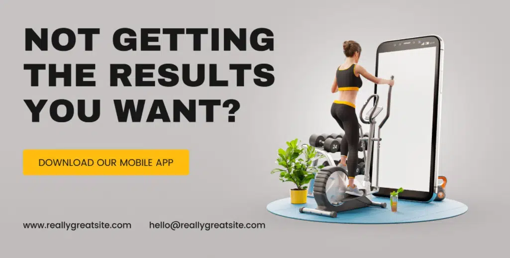 Black Gym Fitness Mobile App Facebook Ad