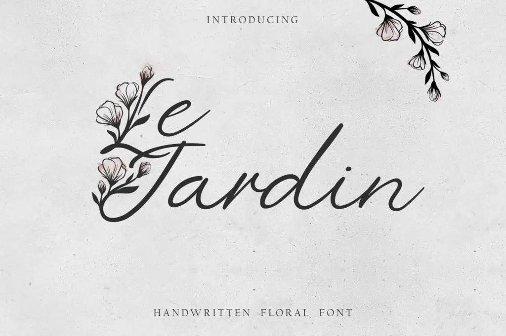 Le Jardin – Handwritten Floral Font