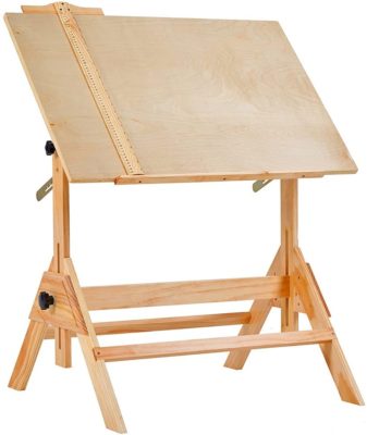 MEEDEN Solid Wood Drafting Table and Artist Drawing Desk