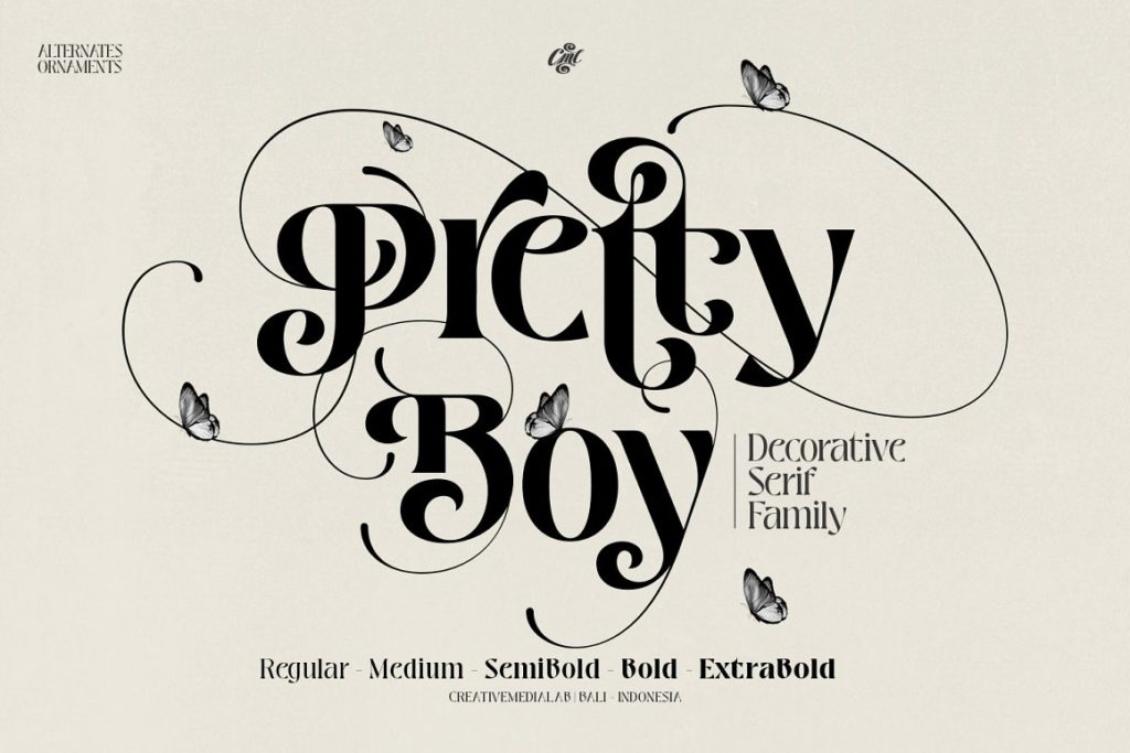 Pretty Boy - Decorative Serif family
