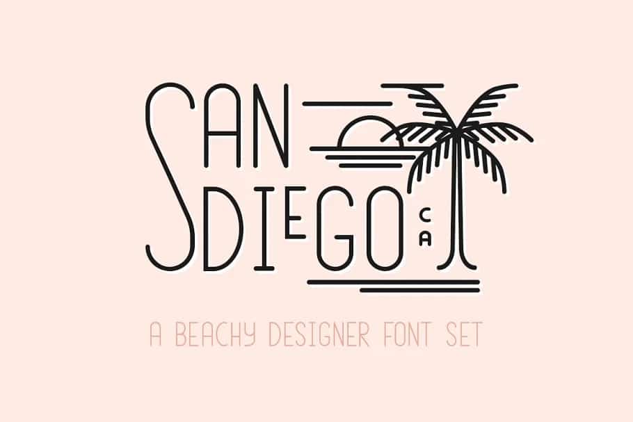 San Diego Beach Font Set