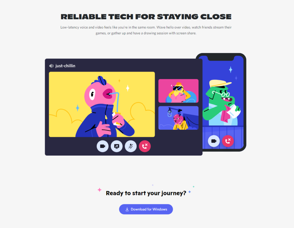 Website branding examples - Fun and lively - Discord imagery