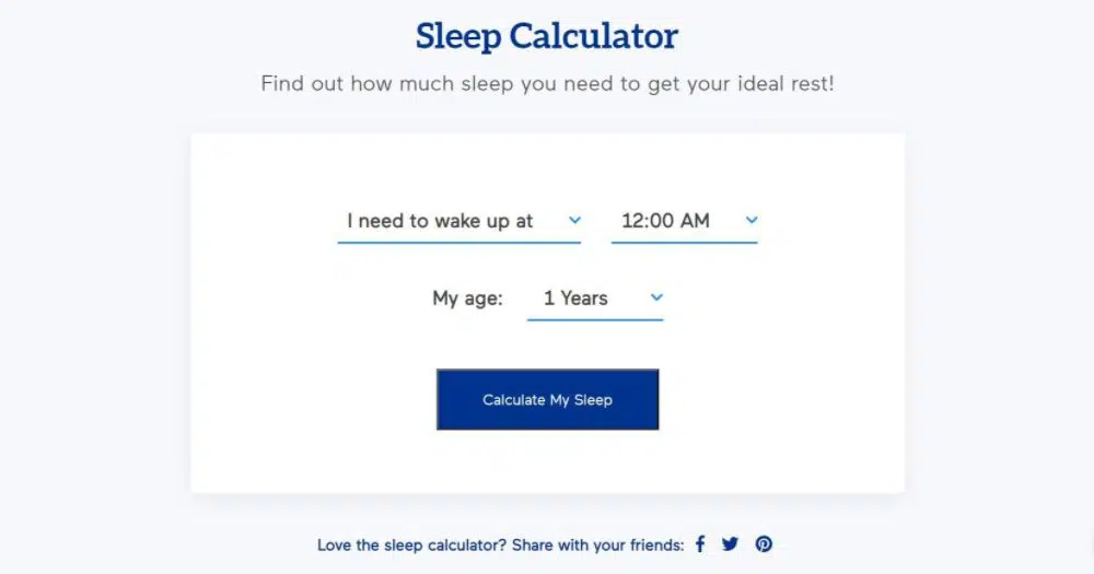 2022 Brand Trends - Interactive Branding - Each Night Sleep Calculator