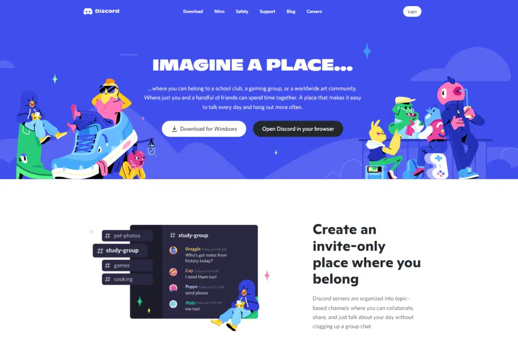 Website branding examples - Fun and lively - Discord