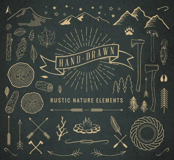 Hand-Drawn Rustic Nature Elements