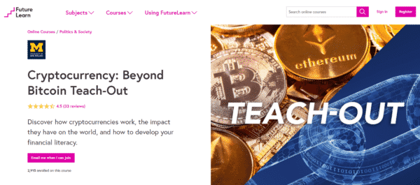 Cryptocurrency: Beyond Bitcoin Teach-Out.