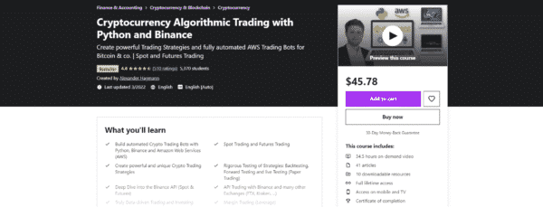 Cryptocurrency Algorithmic Trading with Python and Binance