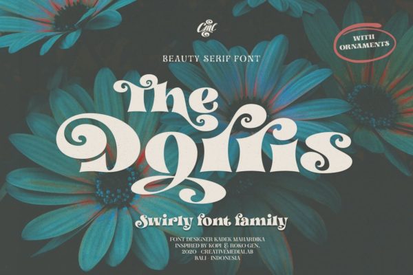 Dorris - Swirly Font Family | image credit: Envato Elements