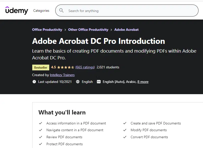 Adobe Acrobat DC Pro Introduction By Udemy