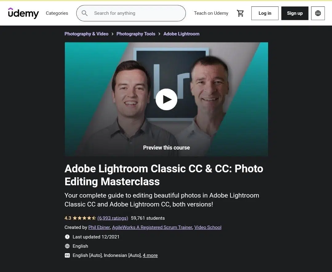Adobe Lightroom CC By Udemy
