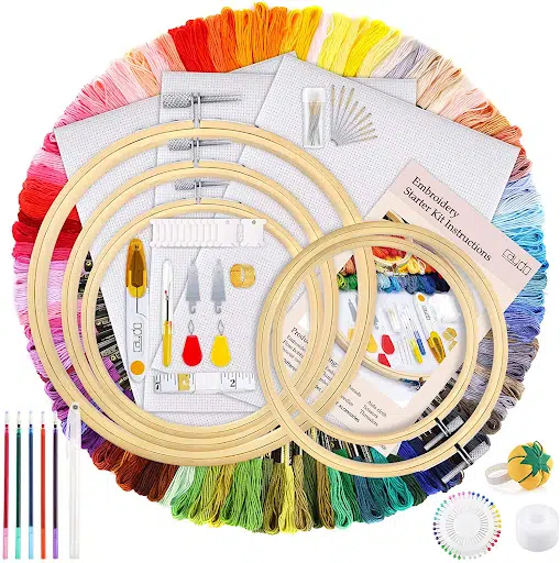  4pcs Cat Embroidery Kits for Beginners,Include Embroidery  Clothes with Pattern, 4pcs Embroidery Hoops and Instructions, Scissors and  Color Threads Cross Stitch Set for Adults DIY Decor Living Room