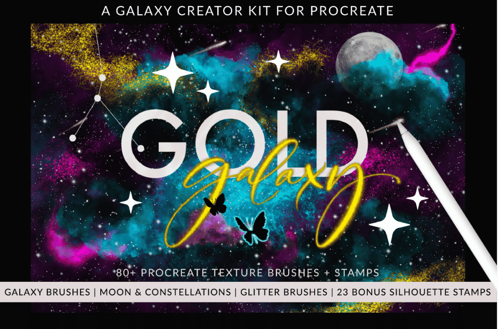 Gold Galaxy Creator Procreate Brush Set
