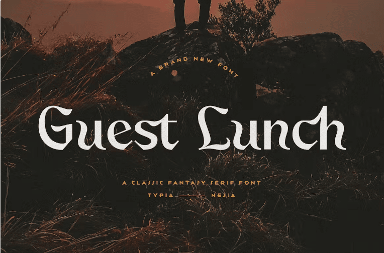 Guest Lunch fantasy font