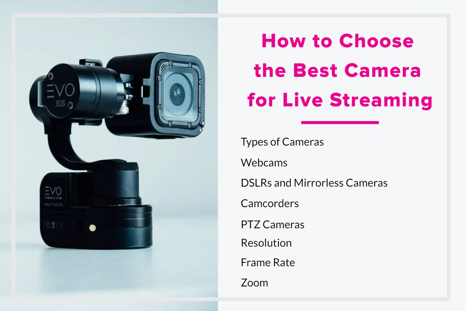 How to Choose the Best Camera for Live Streaming