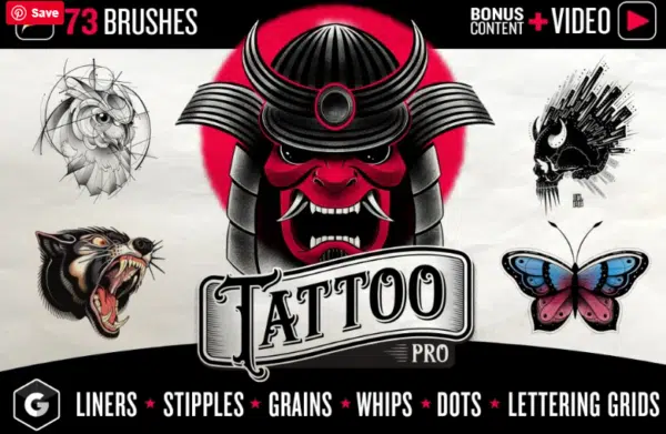 34 Roses Tattoo Brushes  Stamps Volume 2 for Procreate application   Alaskan Ink Studio