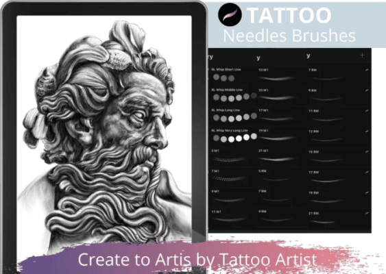 9 Free Lettering Tattoo Brushes for Procreate application by Haris Jonson   Brushestock