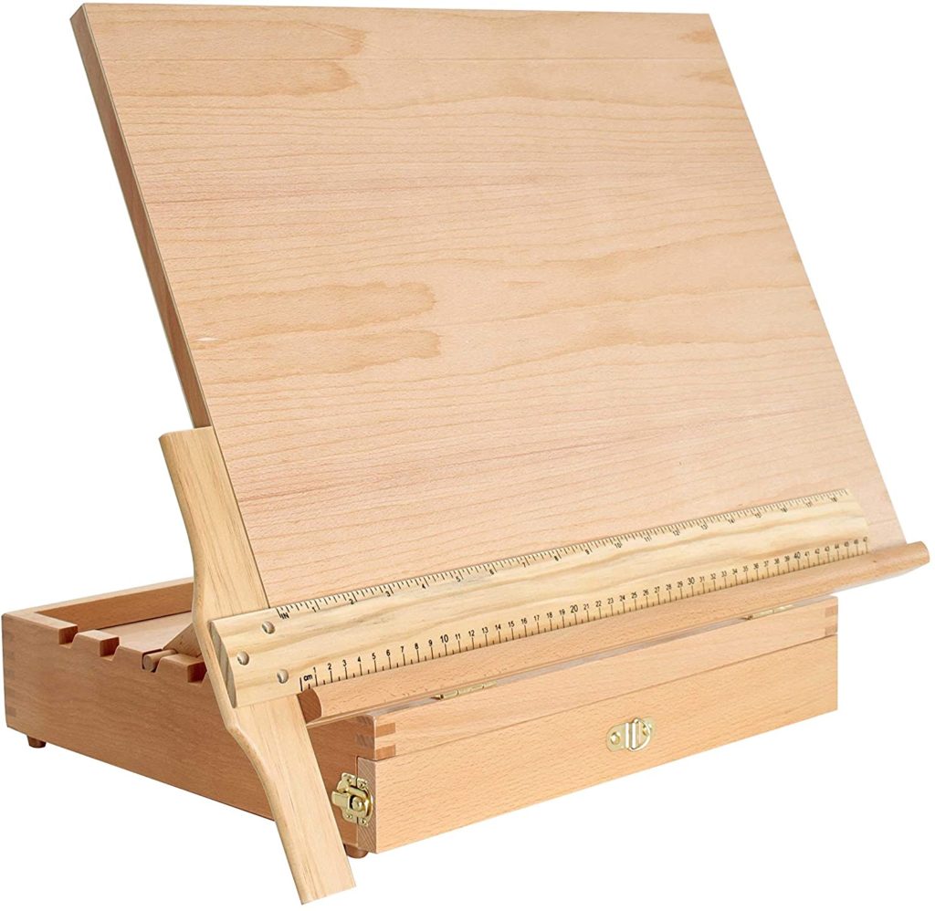 Foldable Artist Sketch Tote Board， Wood Portable Artist Drawing & Sketching Board 21.26 15.75 