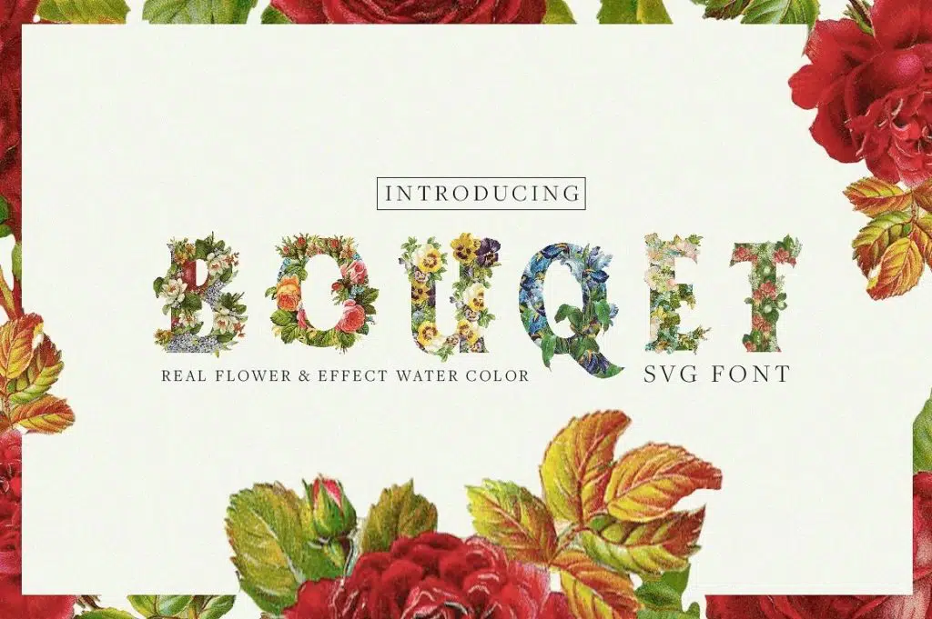Bouqet Flower & Watercolor SVG Font