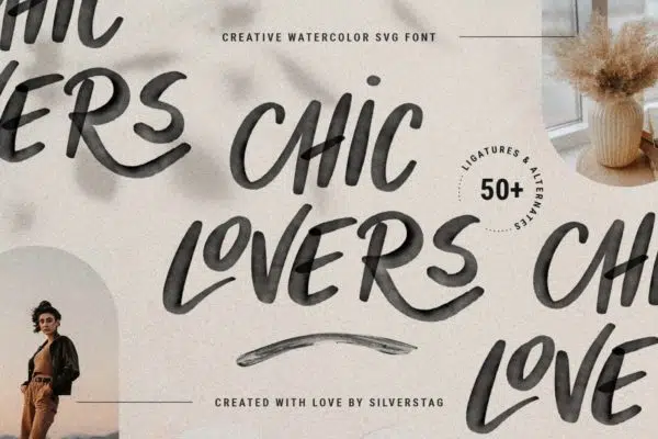 Chic Lovers – Watercolor SVG Font