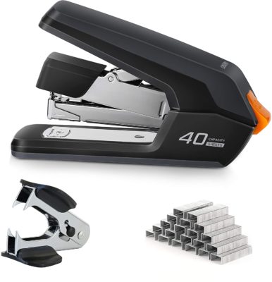 Bostitch Office Heavy Duty 40 Sheet Stapler - 2 Pack B175-BLK Fits into The Palm of Your Hand; Black Small Stapler Size 