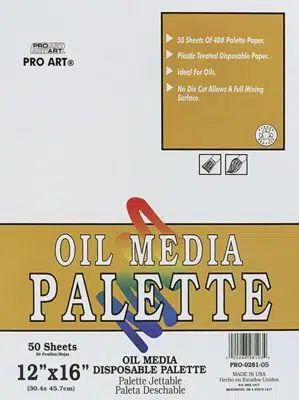 PRO ART 12-Inch by 16-Inch Disposable Oil Palette Paper Pad