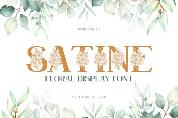 Satine-Floral Display Font