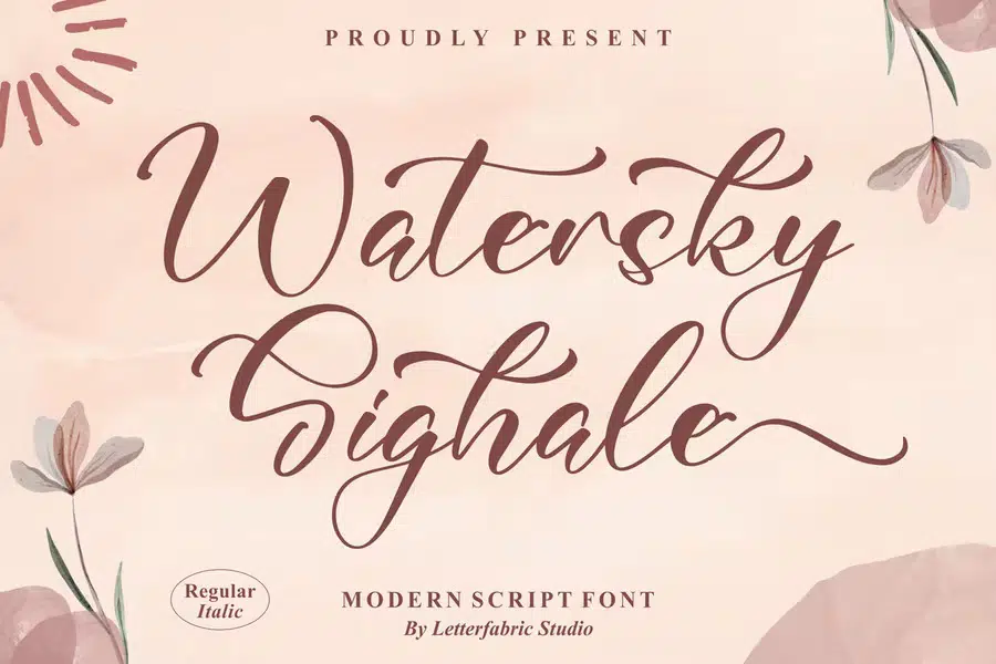 Watersly Bighale Modern Script Font