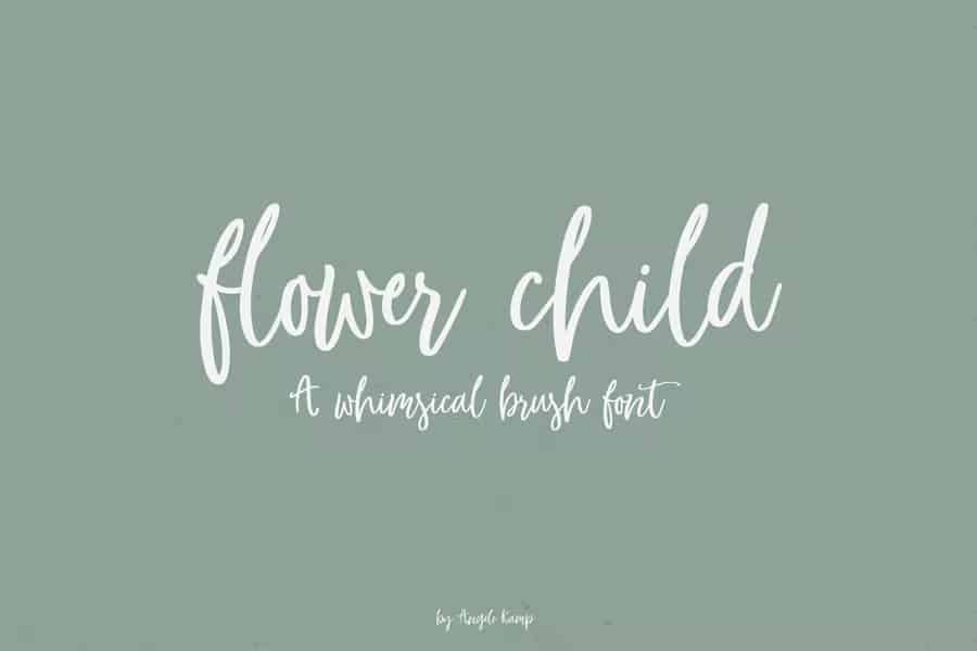 Whimsical brush font, Flower Child