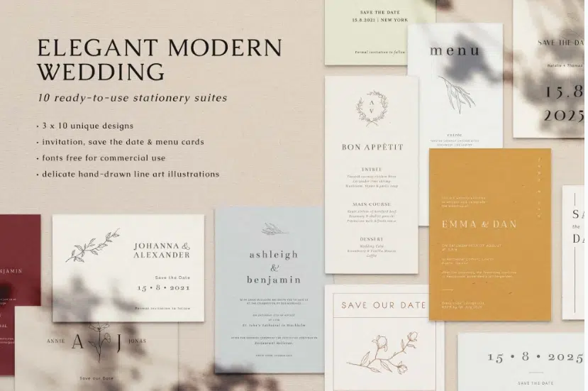 Elegant modern wedding font