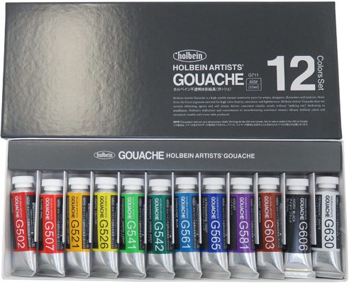 ParKoo Gouache Paint Set, 24 Colors Gouache (1.2oz/ 36ml) with 3 Brushes  for Canvas Watercolor Paper Opaque Painting, Art Supplies for Artists